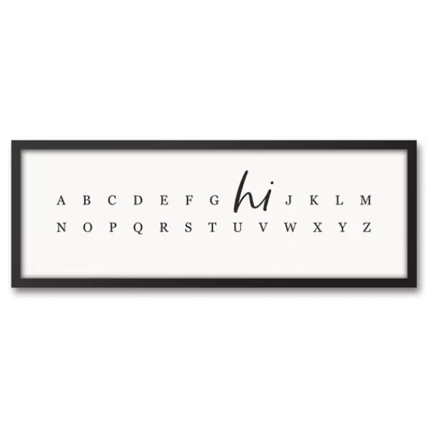 Wall Quotes & Signs-Kirkland's Home Hi Alphabet Framed Canvas Wall Plaque Black/White