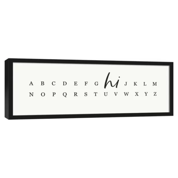 Wall Quotes & Signs-Kirkland's Home Hi Alphabet Framed Canvas Wall Plaque Black/White