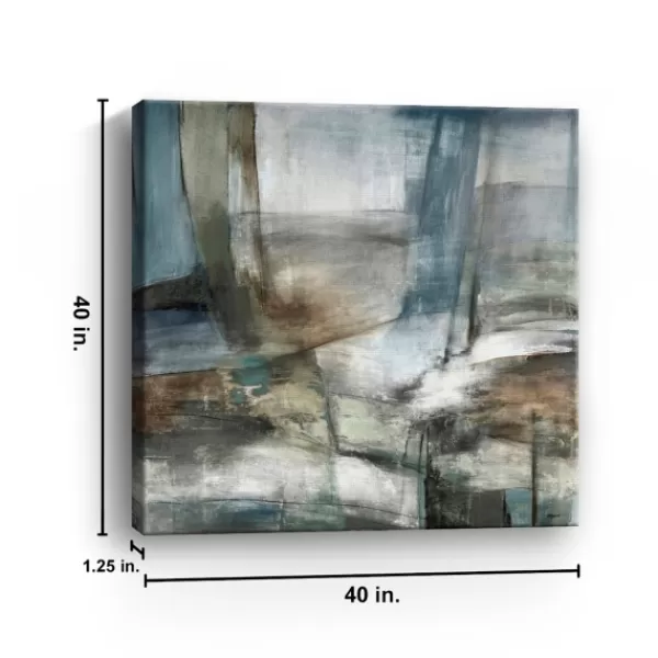 Canvas Art-Kirkland's Home High Tide Abstract Giclee Canvas Art Print White/Gray/Brown/Blue