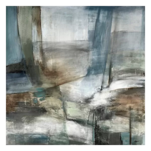 Canvas Art-Kirkland's Home High Tide Abstract Giclee Canvas Art Print White/Gray/Brown/Blue