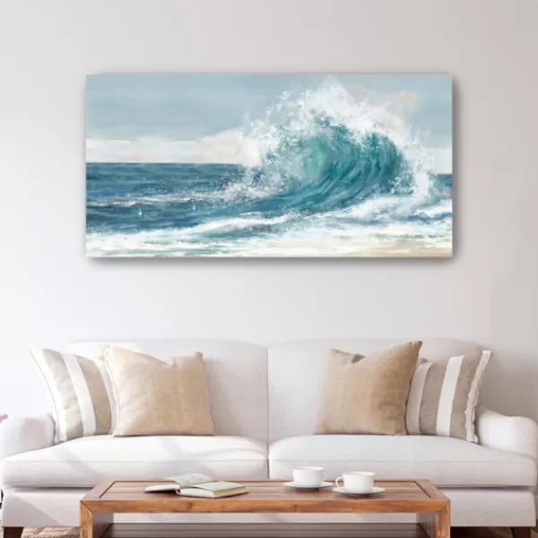 Canvas Art-Kirkland's Home High Waves Giclee Canvas Art Print Blue