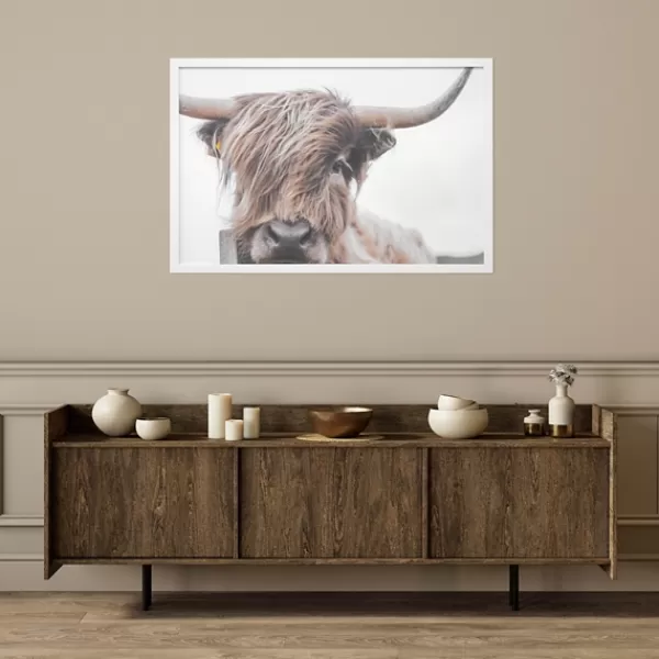 Framed Art-Kirkland's Home Highland Cow Framed Art Print Brown/White