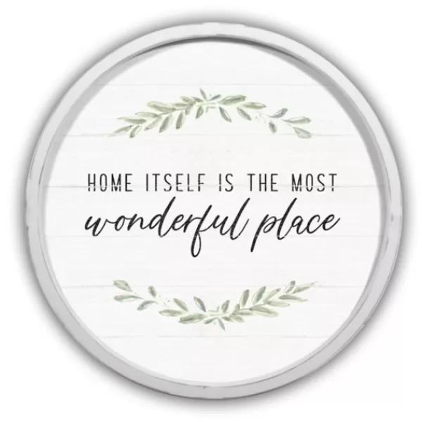 Wall Quotes & Signs-Kirkland's Home Home Is Wonderful Round Framed Plaque White