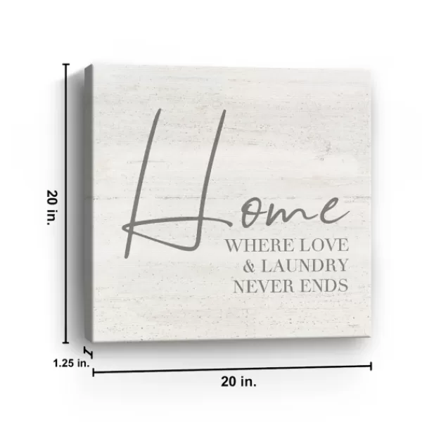 Wall Quotes & Signs-Kirkland's Home Home Love And Laundry Canvas Art Print Gray/White