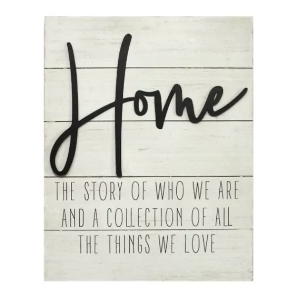 Wall Quotes & Signs-Kirkland's Home Home Metal On Shiplap Wall Plaque White/Black