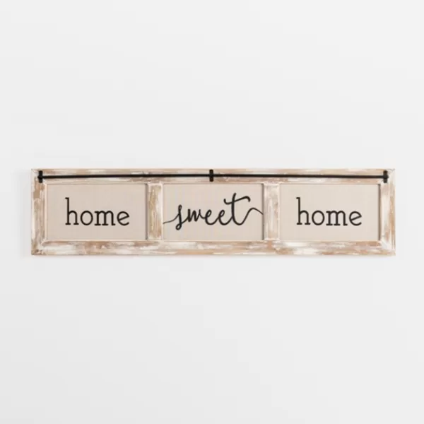 Wall Quotes & Signs-Kirkland's Home Home Sweet Home Rustic Door Frame Wood Wall Plaque White/Brown/Tan