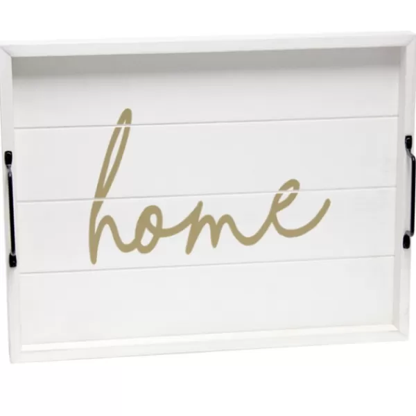 Decorative Trays-Kirkland's Home Home Wash Wood Tray White