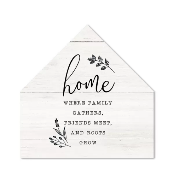 Wall Quotes & Signs-Kirkland's Home Home Where Family Gathers House Shaped Canvas White