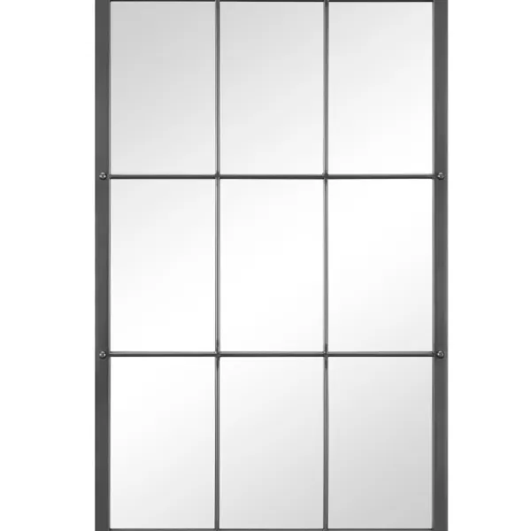 Decorative Mirrors-Kirkland's Home Homestead Manor Windowpane Mirror Gray