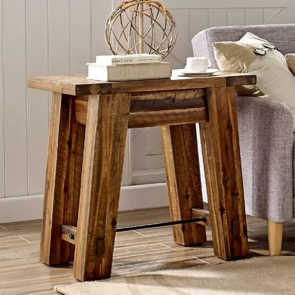 Accent & End Tables-Kirkland's Home Honey Acacia Rustic Accent Table Tan