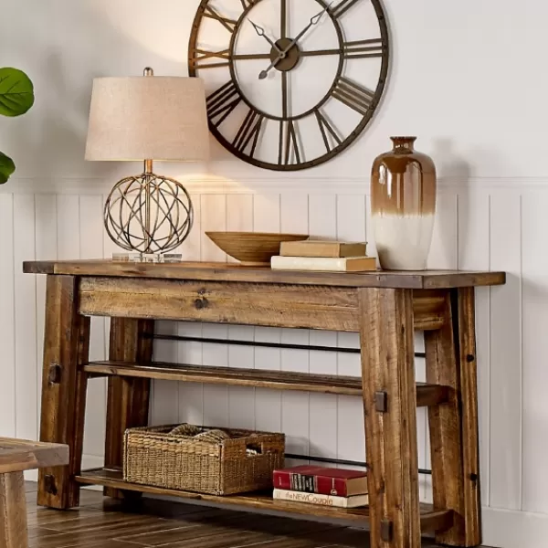 Console Tables-Kirkland's Home Honey Acacia Rustic Console Table Tan