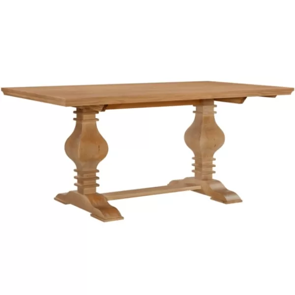 Dining Tables-Kirkland's Home Honey Brown Wood Double Pedestal Dining Table Tan