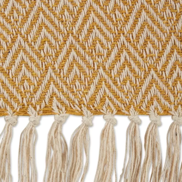 Blankets & Throws-Kirkland's Home Honey Diamond Fringe Throw Gold