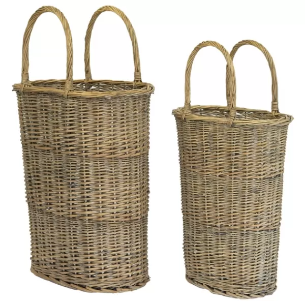 Baskets & Boxes-Kirkland's Home Honey Wicker Tall Oval Baskets, Set Of 2 Brown