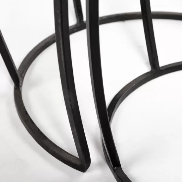 Accent & End Tables-Kirkland's Home Honey Wood And Black Metal Accent Tables, Set Of 2