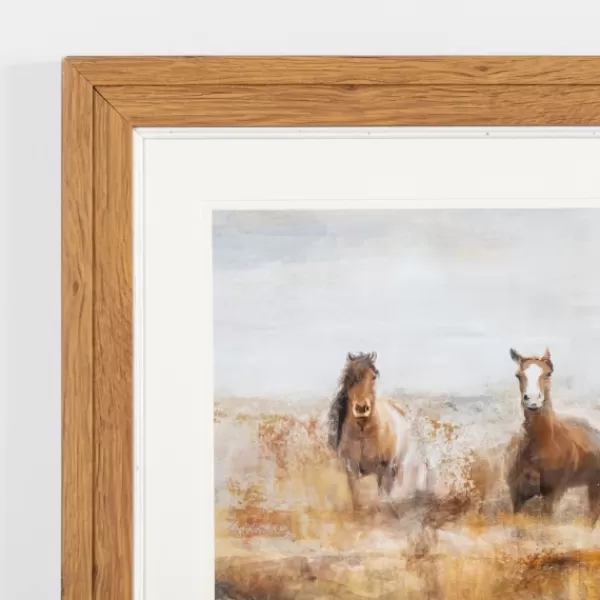 Framed Art-Kirkland's Home Horse Stampede Framed Art Print Brown/Gray