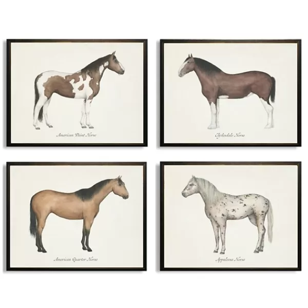 Framed Art-Kirkland's Home Horses Framed Art Prints, Set Of 4 White