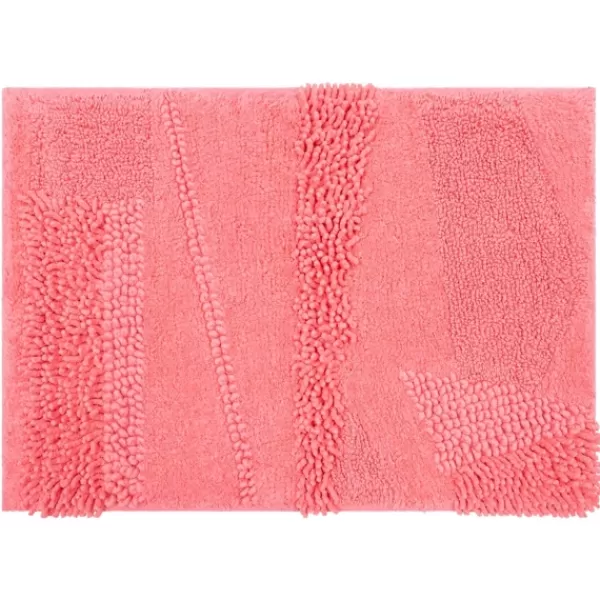 Bathroom Rugs-Kirkland's Home Hot Asymmetrical Cotton Bath Mat, 24 In. Pink