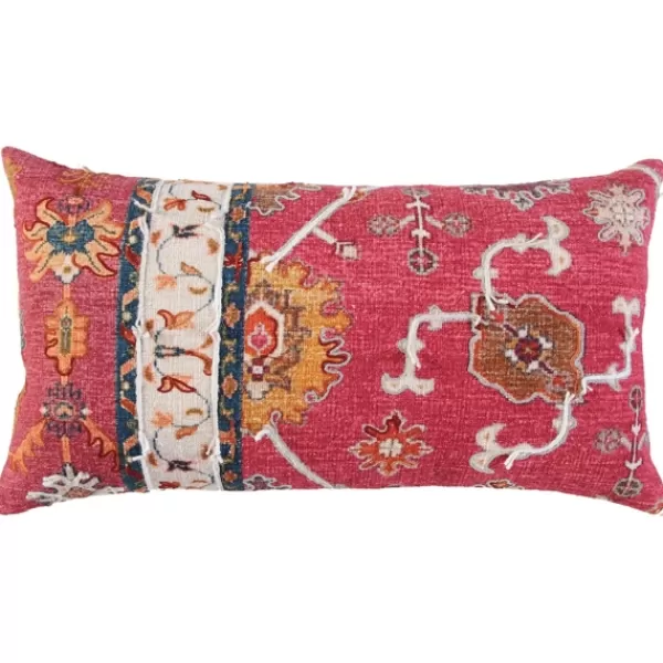 Pillows-Kirkland's Home Hot Pink Vintage Rug Lumbar Pillow Pink/Orange