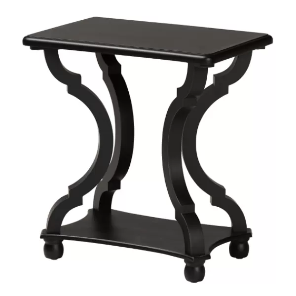 Accent & End Tables-Kirkland's Home Hourglass Wood Accent Table Black