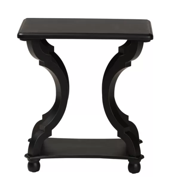 Accent & End Tables-Kirkland's Home Hourglass Wood Accent Table Black