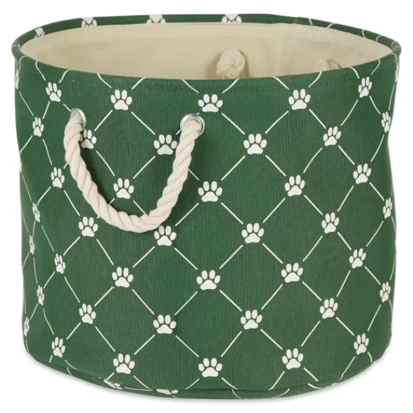 Baskets & Boxes-Kirkland's Home Hunter Paw Trellis Round Basket, 18 In. Green