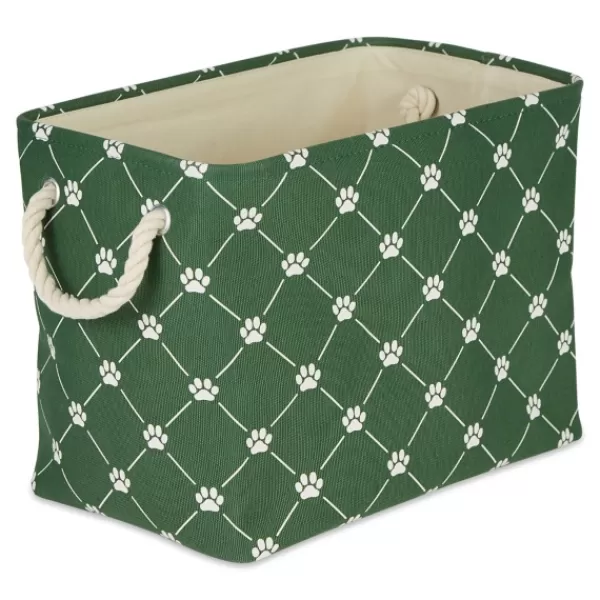 Baskets & Boxes-Kirkland's Home Hunter Trellis Paw Print Storage Basket, 14 In. Green