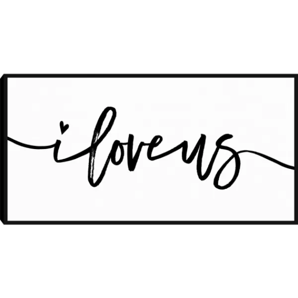 Wall Quotes & Signs-Kirkland's Home I Love Us Framed Canvas Art Print, 25X13 In. Black/White