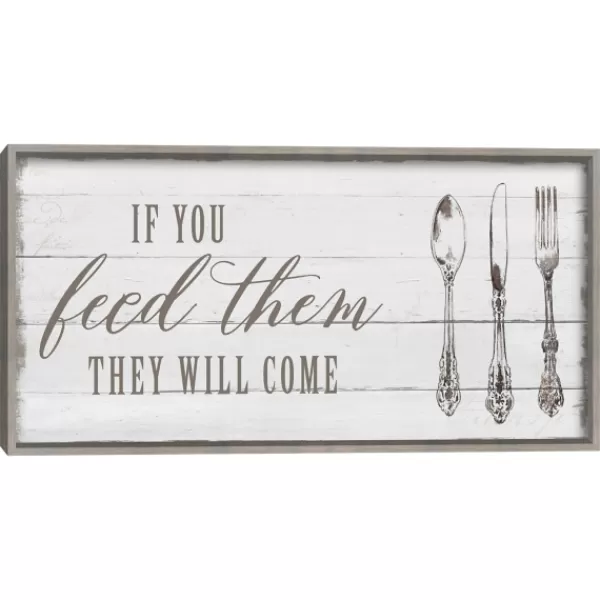 Wall Quotes & Signs-Kirkland's Home If You Feed Them Framed Canvas Art Print White/Gray