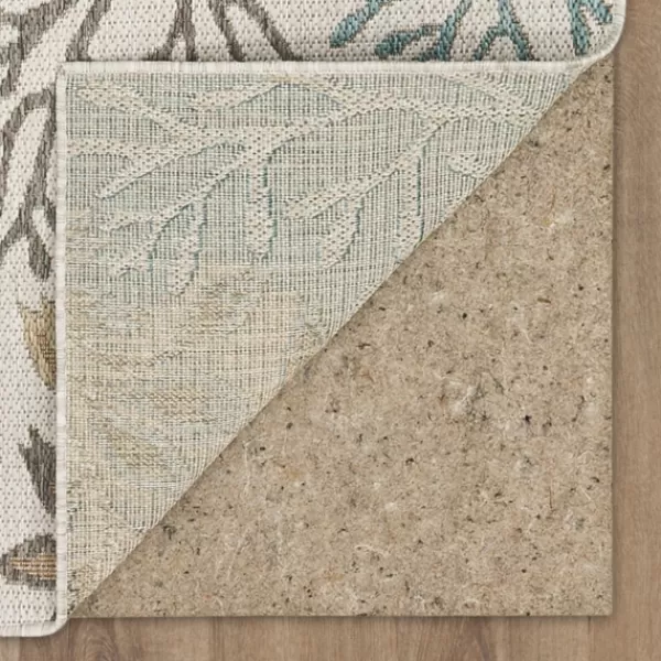 Outdoor Rugs-Kirkland's Home Ikat Coral White Sand Outdoor Area Rug, 5X7 White/Tan/Blue