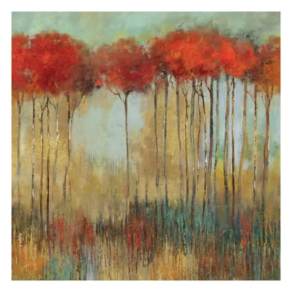 Canvas Art-Kirkland's Home In The Middle Of A Forest Giclee Canvas Art Print Red/White/Green/Gray
