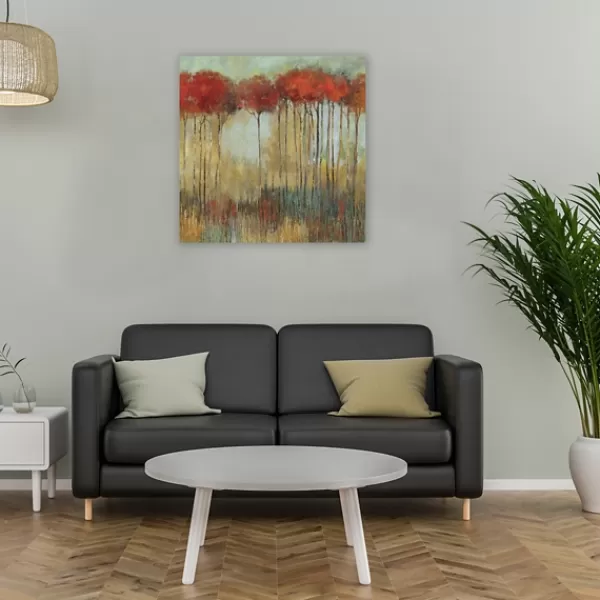 Canvas Art-Kirkland's Home In The Middle Of A Forest Giclee Canvas Art Print Red/White/Green/Gray