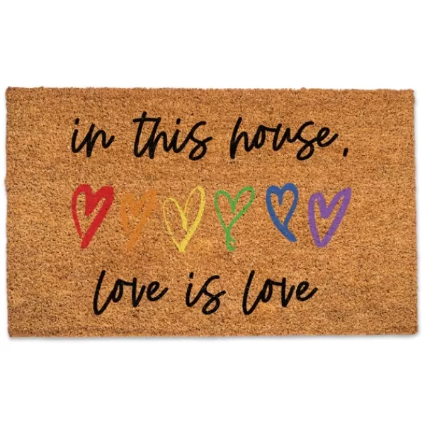 Doormats-Kirkland's Home In This House, Love Is Love Doormat Tan/Multi