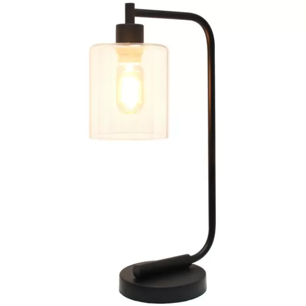 Table Lamps-Kirkland's Home Industrial Black Iron Desk Lamp Clear