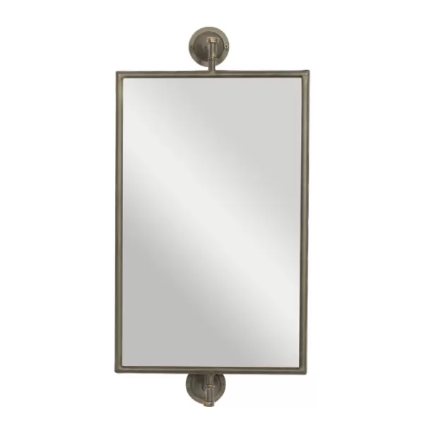 Decorative Mirrors-Kirkland's Home Industrial Distressed Iron Mount Mirror Gray