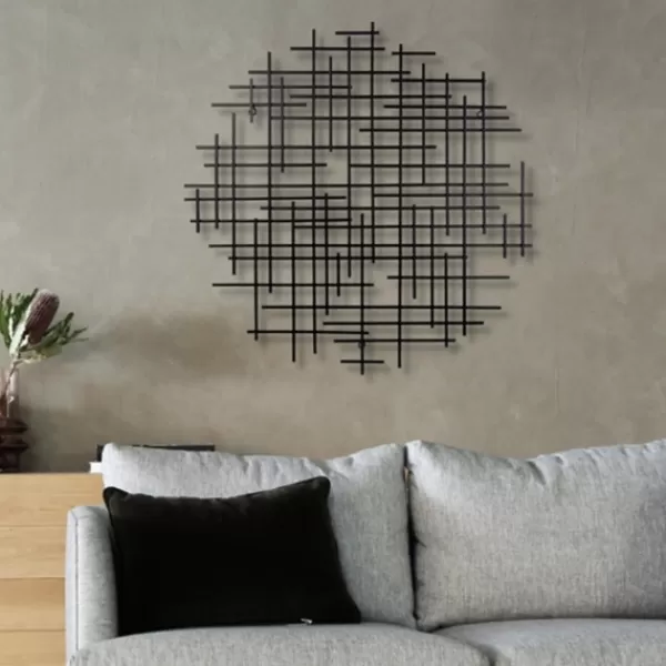 Wall Plaques-Kirkland's Home Inigo Abstract Linear Ii Wall Plaque Black