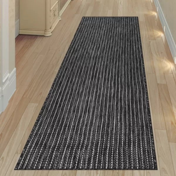 Outdoor Rugs-Kirkland's Home Intertwine Indoor/Outdoor Runner Black