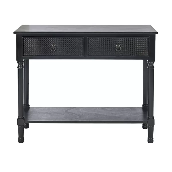 Console Tables-Kirkland's Home Irma Textured Drawers Console Table Black