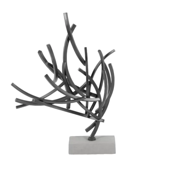 Statues & Figurines-Kirkland's Home Iron Contemporary Branch Sculpture Gray