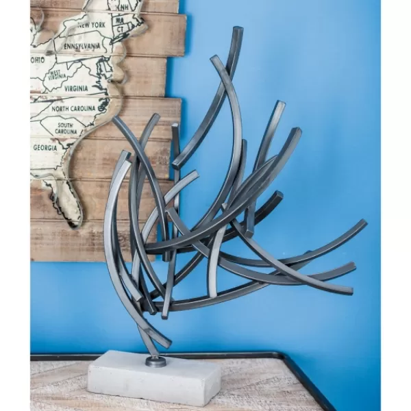 Statues & Figurines-Kirkland's Home Iron Contemporary Branch Sculpture Gray