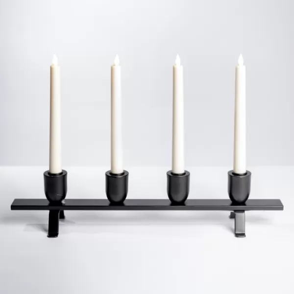 Candle Holders-Kirkland's Home Iron Taper Candle Runner Black