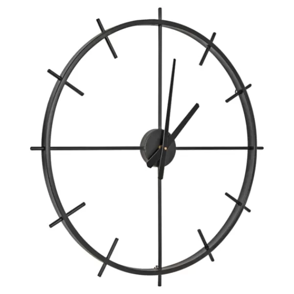 Clocks-Kirkland's Home Isaac Black Modern Wall Clock