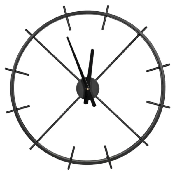 Clocks-Kirkland's Home Isaac Black Modern Wall Clock