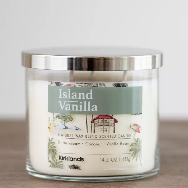 Candles-Kirkland's Home Island Vanilla Triple Wick Jar Candle White