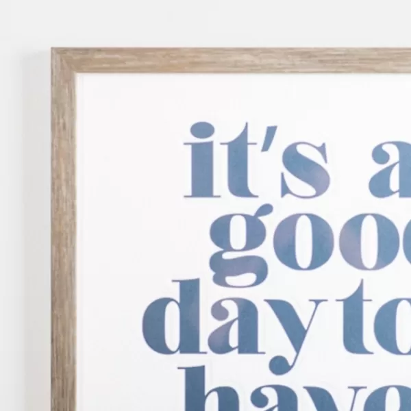 Wall Quotes & Signs-Kirkland's Home It'S A Good Day Framed Canvas Plaque White/Blue