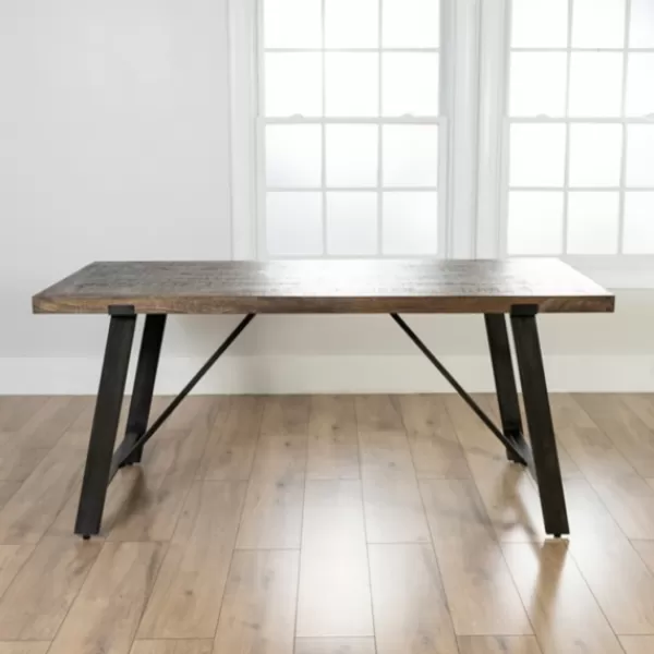 Dining Tables-Kirkland's Home Ivan Wood And Metal Dining Table Brown/Black