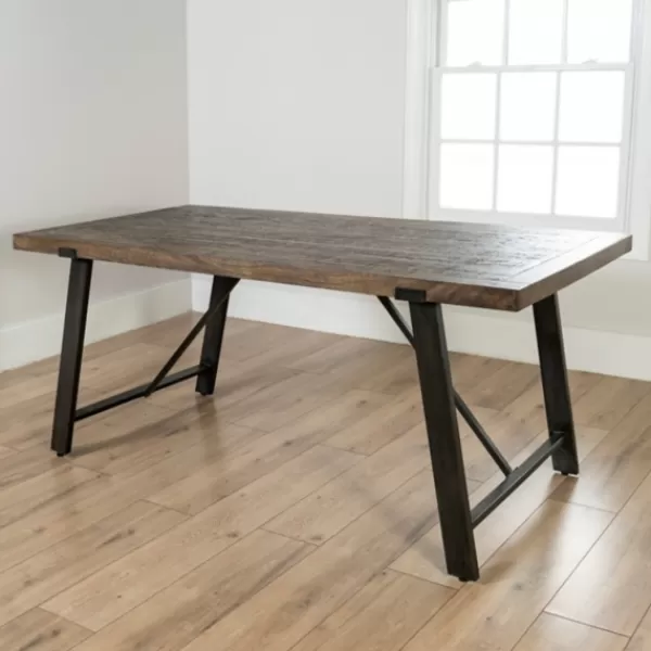 Dining Tables-Kirkland's Home Ivan Wood And Metal Dining Table Brown/Black