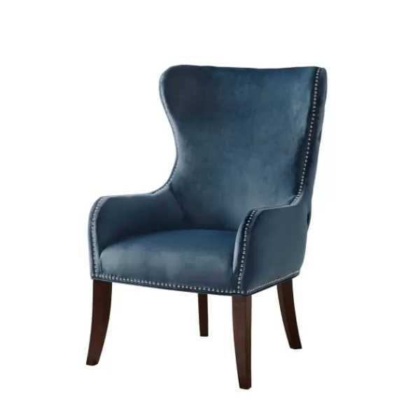 Accent Chairs-Kirkland's Home Ivey Button Tufted Accent Chair Blue