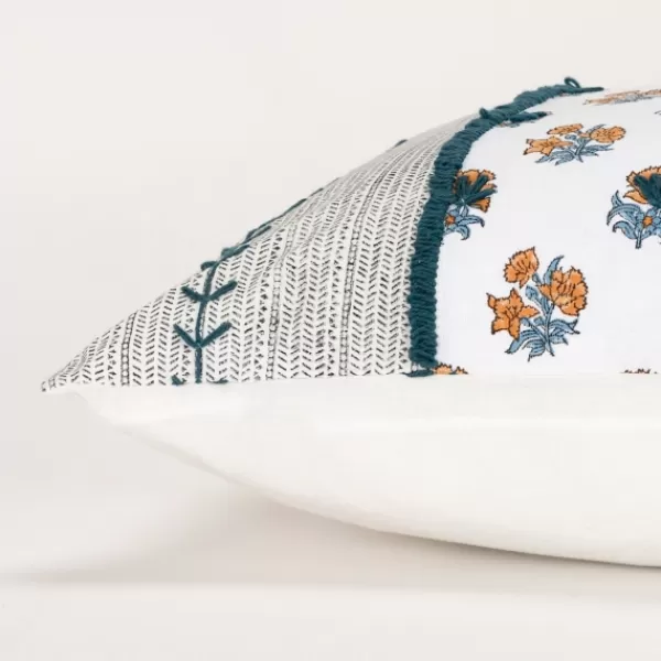 Pillows-Kirkland's Home Ivory & Multicolor Botanical Lumbar Pillow Ivory/Multi