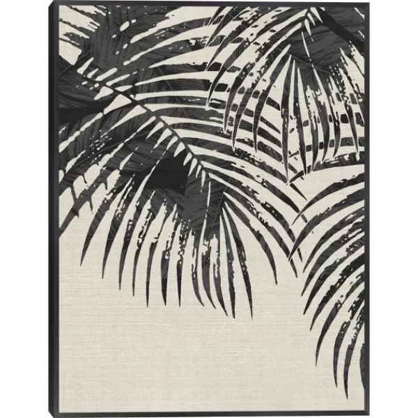 Canvas Art-Kirkland's Home Ivory And Black Palms Canvas Art Print Black/Tan